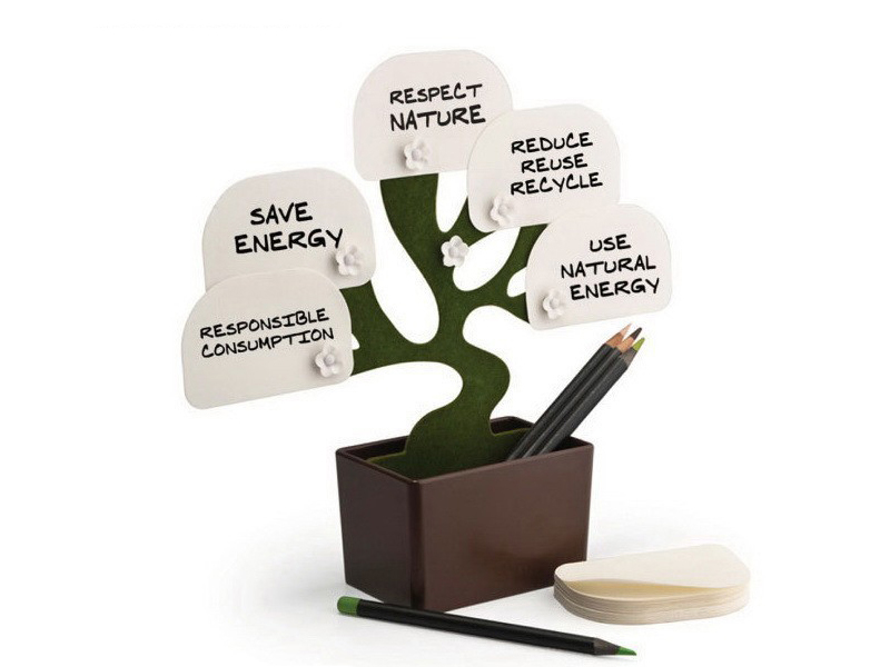 Desk Bonsai Storage Box & Note Plate Tree