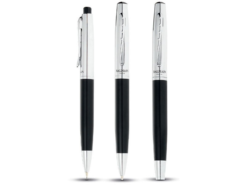 Balmain Ballpoint Pen, Rollerball Pen, Mechanical Pencil & Pen Pouch Gift Set