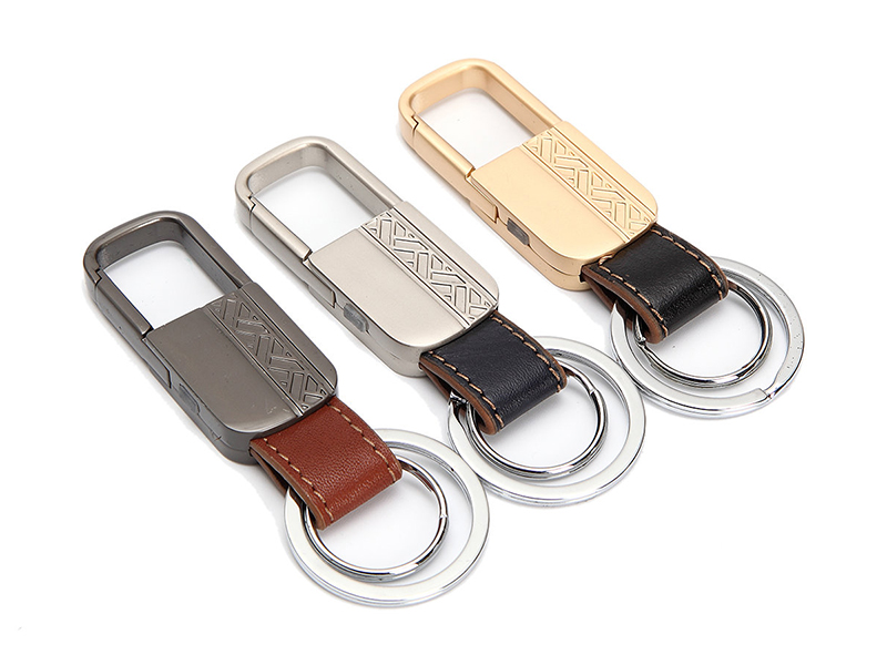 Leather & Metal Keychain Bluetooth Key Tracker