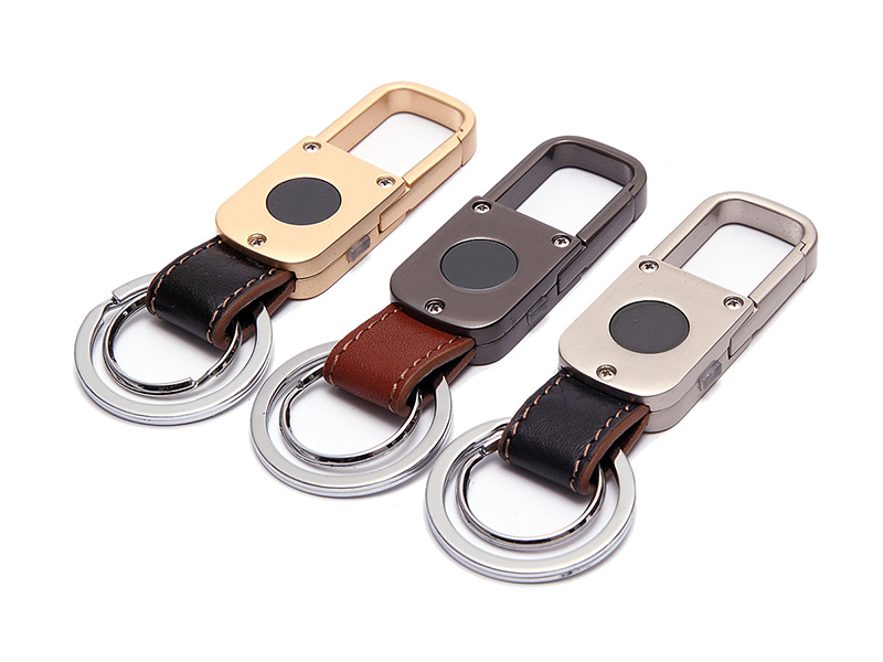 Leather & Metal Keychain Bluetooth Key Tracker