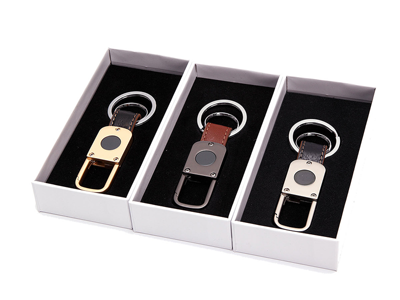 Leather & Metal Keychain Bluetooth Key Tracker