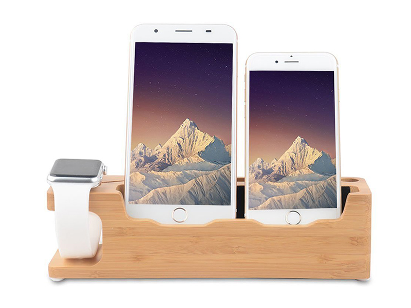 Wooden Charging Dock Station & Phone Stand